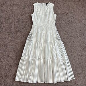 Make White Crew Neck Midi Length Dress Womens 42 EU